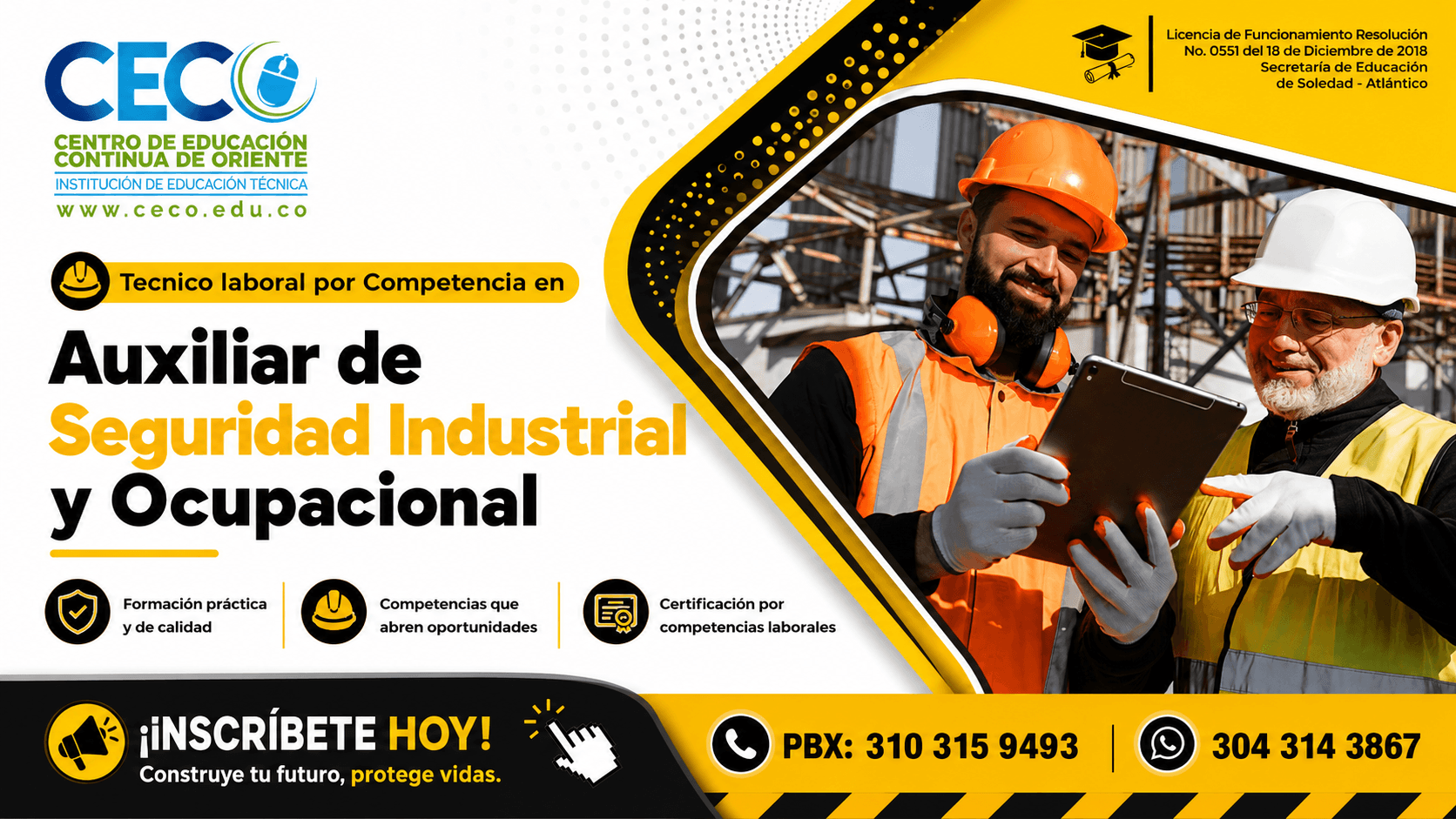 Técnico laboral por competencia en auxiliar de seguridad industrial y ocupacional